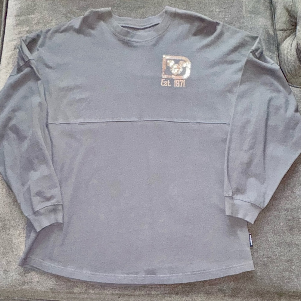 Walt Disney World Spirit Jersey Charcoal Gray w/ Rose Gold sequins